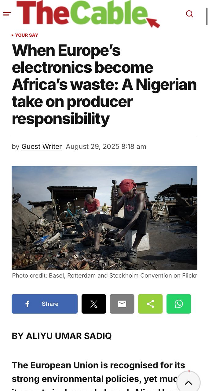 When Europe’s electronics become Africa’s waste: a Nigerian take on producer responsibility